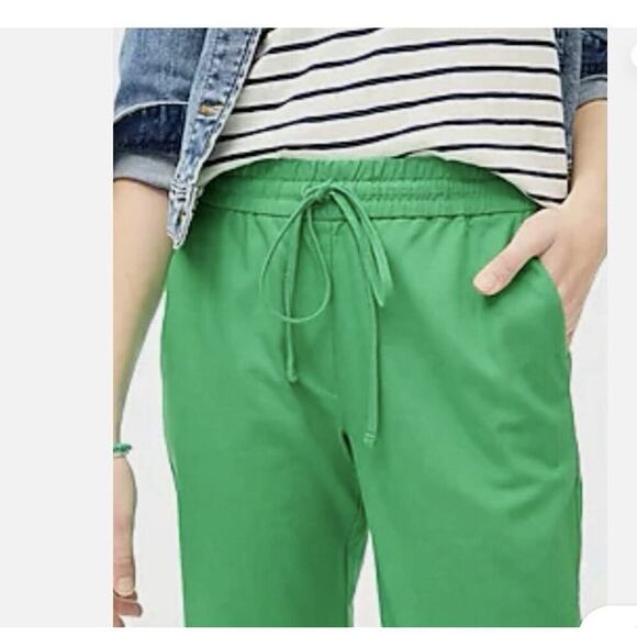 J.Crew Factory Linen Cotton Drawstring Pants 0 Green Casual Summer Beach - Picture 3 of 11